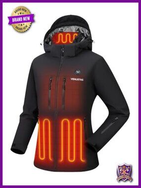 Venustas 12V Women's Heated Softshell Jacket Battery Detachable Hood